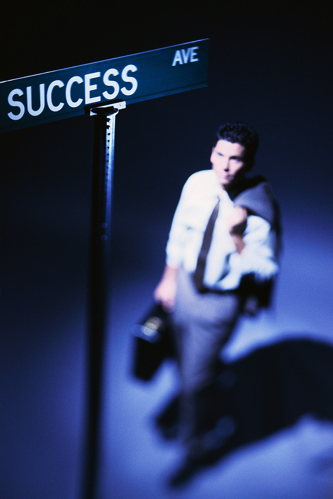 Businessman at Road of Success 2000